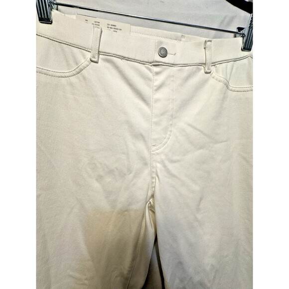 New Uniqlo Pants XL Womens White Ultra Stretch  Cropped Pull On Leggings - Picture 4 of 9
